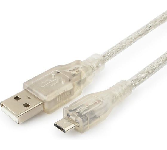 Кабель Cablexpert USB 2.0 Pro, AM/microBM, 1.8м, экран прозрачный CCP-mUSB2-AMBM-6-TR 1