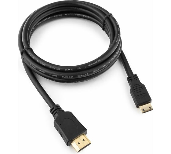 Кабель Cablexpert HDMI-miniHDMI v2.0, 19M/19M, 1.8м, 3D, Ethernet, медь, позол.разъемы, экран, черный CC-HDMI4C-6 1