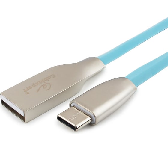 Кабель Cablexpert серия Gold USB 2.0 AM/Type-C, длина 1м, синий, блистер CC-G-USBC01Bl-1M