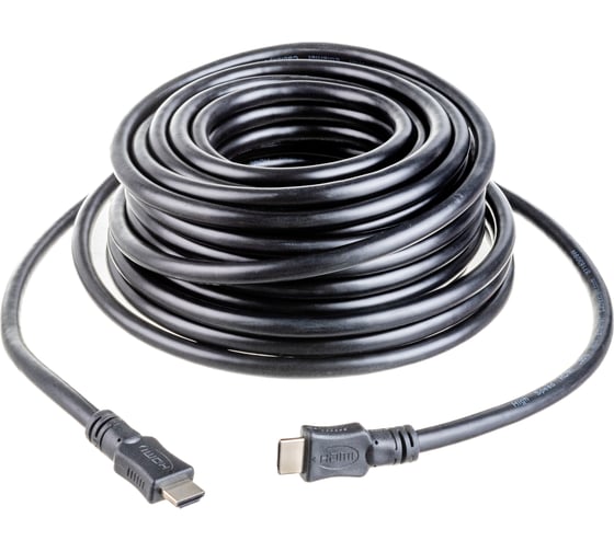 Кабель Cablexpert HDMI 19M/19M, v2.0, медь, позол.контакты, экран, 15м, черный, пакет, CC-HDMI4-15M