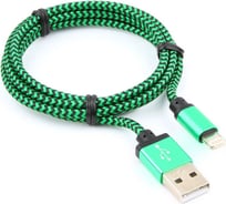 Кабель Cablexpert USB 2.0 AM/Lightning 8P, 1м, нейлоновая оплетка, зеленый CC-ApUSB2gn1m
