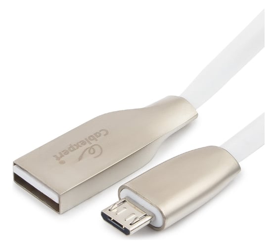 Кабель Cablexpert серия Gold USB 2.0 AM/micro-B, длина 1м, белый, блистер CC-G-mUSB01W-1M 1