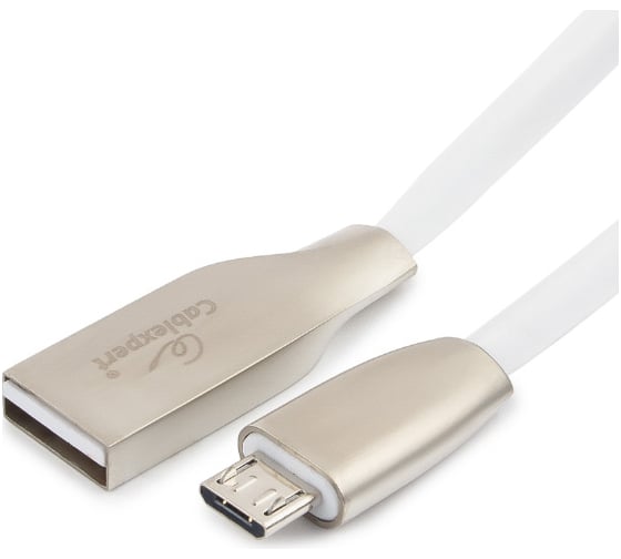 Кабель Cablexpert серия Gold USB 2.0 AM/micro-B, длина 3м, белый, блистер CC-G-mUSB01W-3M