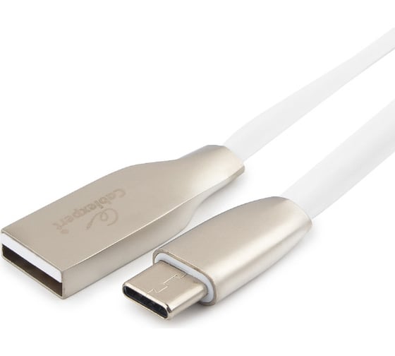 Кабель Cablexpert серия Gold USB 2.0 AM/Type-C, длина 1м, белый, блистер CC-G-USBC01W-1M