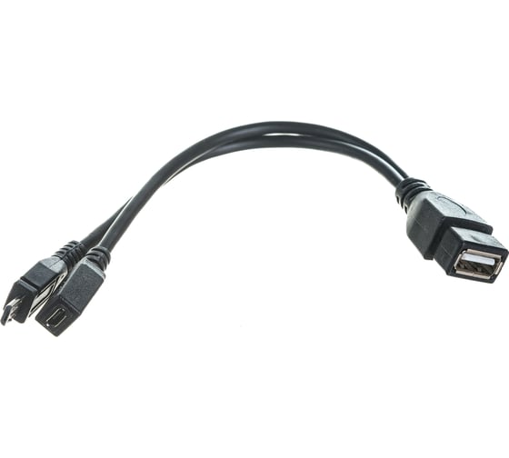 Кабель Cablexpert USB 2.0 OTG  USBAF/MicroBM, 0.15м, с дополнительным питанием, пакет A-OTG-AFBM-04