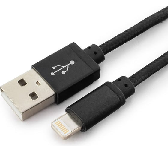 Кабель Cablexpert USB 2.0 AM/Lightning 8P, 1м, нейлоновая оплетка, черный CC-ApUSB2bk1m