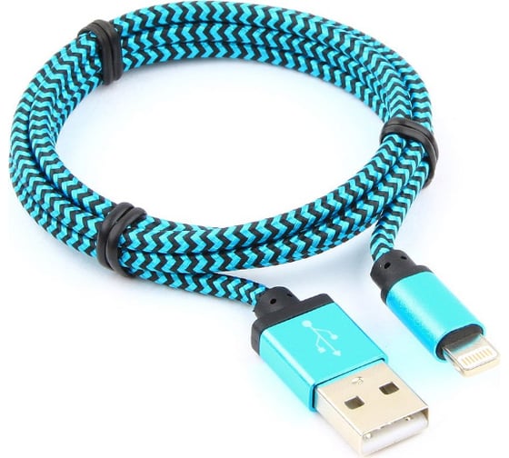 Кабель Cablexpert USB 2.0 AM/Lightning 8P, 1м, нейлоновая оплетка, синий CC-ApUSB2bl1m 1
