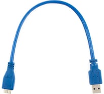 Кабель Cablexpert Pro USB 3.0 AM/micro BM 9P, 30см, экран, синий, пакет CCP-mUSB3-AMBM-1