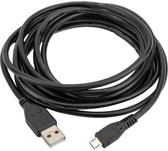 Кабель Cablexpert Pro USB 2.0 AM/micro BM 5P, 3м, экран, черный, пакет CCP-mUSB2-AMBM-10