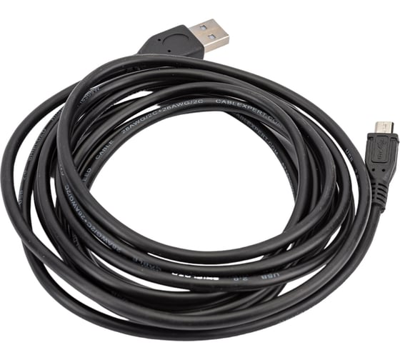 Кабель Cablexpert Pro USB 2.0 AM/micro BM 5P, 3м, экран, черный, пакет CCP-mUSB2-AMBM-10