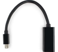 Переходник Cablexpert, miniDisplayPort - DisplayPort, 20M/20F, длина 16 см, черный, A-mDPM-DPF-001