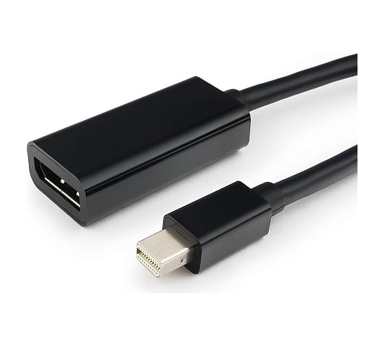 Переходник Cablexpert, miniDisplayPort - DisplayPort, 20M/20F, длина 16 см, черный, A-mDPM-DPF-001