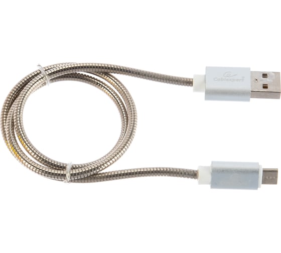 Кабель Cablexpert USB 2.0 AM/microB, серия Gold, длина 0.5 м, серебро, блистер, CC-G-mUSB02S-0.5M