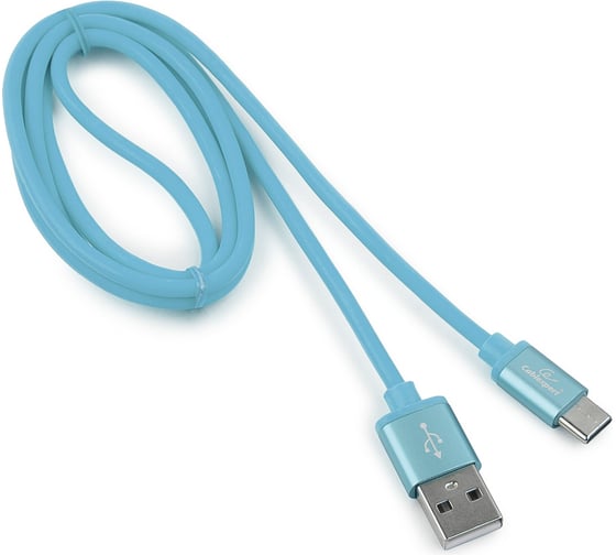 Кабель USB 2.0 Cablexpert, AM/Type-C, серия Silver, длина 1м, блистер, синий CC-S-USBC01Bl-1M