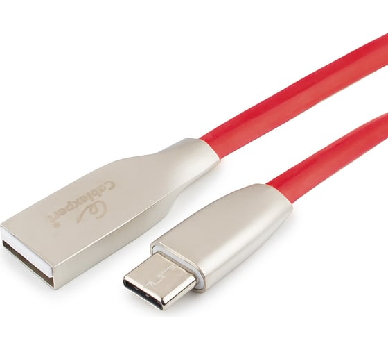 Кабель Cablexpert USB 2.0 AM/Type-C, серия Gold, длина 1.8 м, красный, блистер, CC-G-USBC01R-1.8M