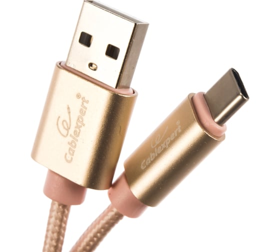 Кабель USB 2.0 Cablexpert, AM/TypeC, серия Ultra, длина 1м, блистер, золотой CC-U-USBC01Gd-1M