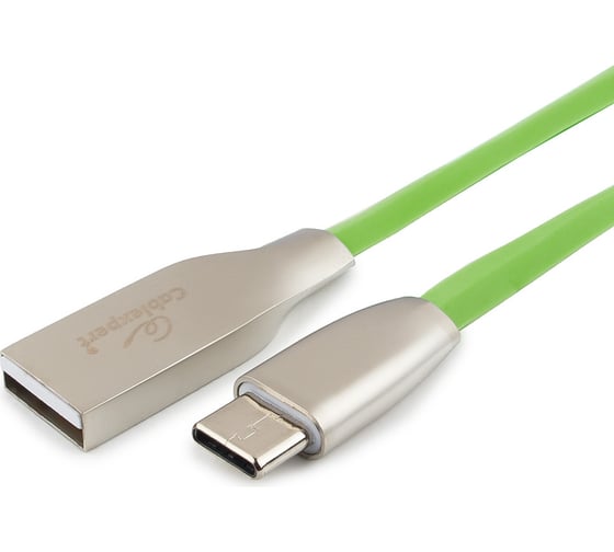 Кабель USB 2.0 Cablexpert, AM/Type-C, серия Gold, длина 1м, блистер, зеленый CC-G-USBC01Gn-1M