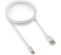 Кабель Cablexpert USB 2.0 AM/microB, серия Silver, длина 1.8 м, белый, блистер, CC-S-mUSB01W-1.8M