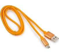 Кабель Cablexpert USB 2.0 AM/microB, серия Silver, длина 1 м, оранжевый, блистер, CC-S-mUSB01O-1M