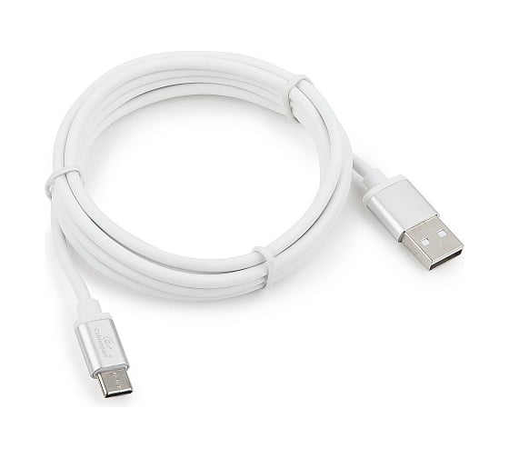 Кабель Cablexpert USB 2.0 AM/Type-C, серия Silver, длина 1.8 м, белый, блистер, CC-S-USBC01W-1.8M