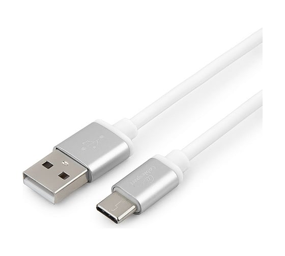 Кабель Cablexpert USB 2.0 AM/Type-C, серия Silver, длина 1.8 м, белый, блистер, CC-S-USBC01W-1.8M
