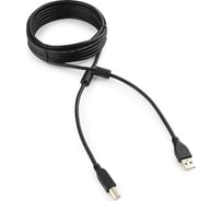 Кабель Cablexpert USB 2.0 Pro, AM/BM, 4.5 м, экранированный, 2 ферритовых кольца, черный, пакет CCF2-USB2-AMBM-15 16205369