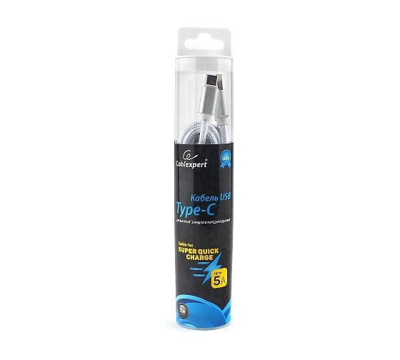 Кабель Cablexpert USB 2.0 AM/TypeC, серия Ultra, длина 3 м, серебристый, блистер, CC-U-USBC02S-3M