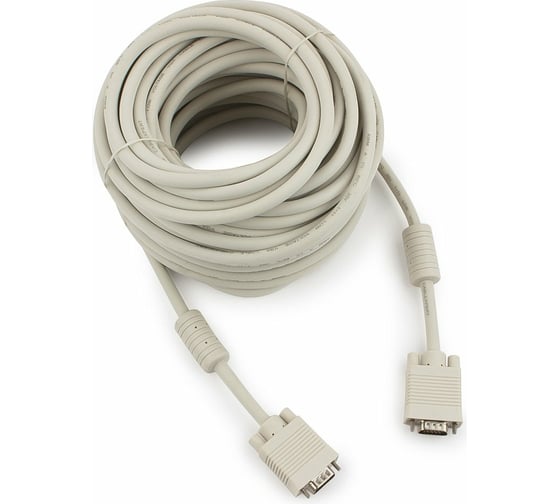 Кабель VGA Premium Cablexpert, 15M/15M, 20м, двойная экранировка, ферритовые кольца, пакет CC-PPVGA-20M