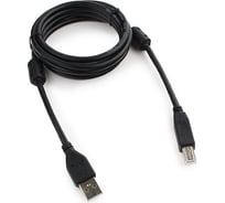 Кабель Cablexpert USB 2.0 Pro AM/BM, 1.8 м, экранированный, 2 ферритовых кольца, черный, пакет, CCF2-USB2-AMBM-6