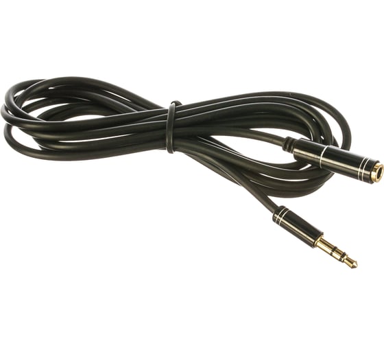 Удлинительный кабель Cablexpert аудио Jack 3.5(M)/Jack 3.5(F), 1.5м, черный, коробка CCAB-02-35MF-1.5MB