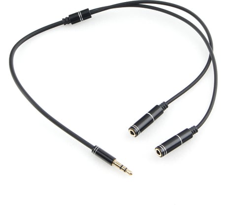 Кабель-аудио разветвитель Cablexpert Jack 3.5(M)/2х Jack 3.5(F), 0.2м, черн, кор, CCAB-02-35MY-0.2MB