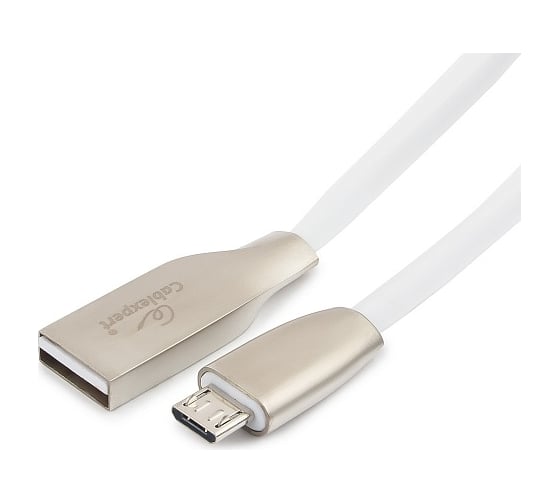 Кабель Cablexpert USB 2.0 AM/microB, серия Gold, длина 1.8 м, белый, блистер CC-G-mUSB01W-1.8M