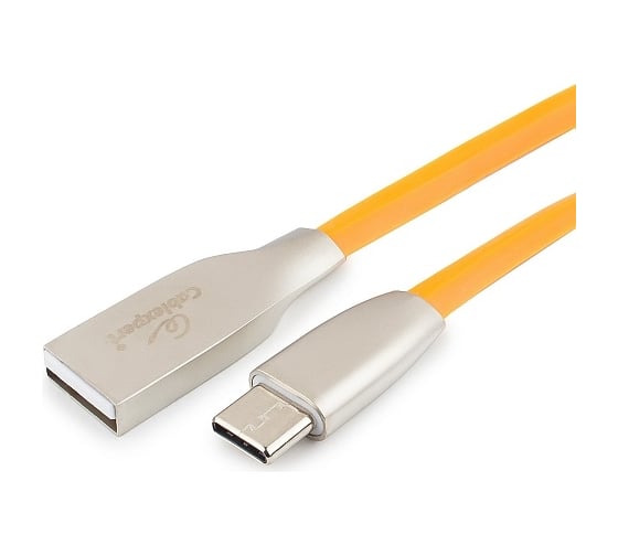 Кабель Cablexpert USB 2.0 AM/Type-C, серия Gold, длина 1 м, оранжевый, блистер, CC-G-USBC01O-1M