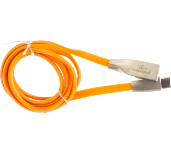 Кабель Cablexpert USB 2.0 AM/Type-C, серия Gold, длина 1 м, оранжевый, блистер, CC-G-USBC01O-1M