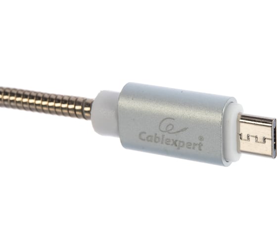 Кабель USB Cablexpert USB 2.0 AM/microB, серия Gold, длина 1м, блистер, серебро CC-G-mUSB02S-1M