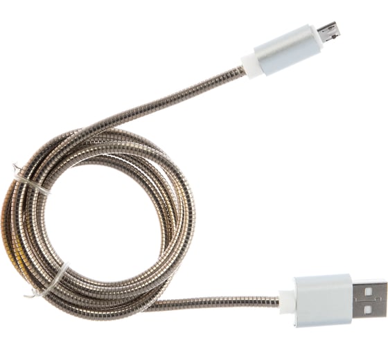 Кабель USB Cablexpert USB 2.0 AM/microB, серия Gold, длина 1м, блистер, серебро CC-G-mUSB02S-1M