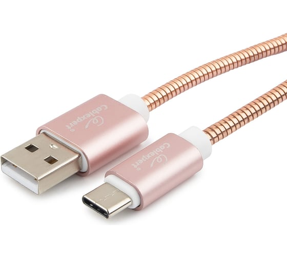 Кабель USB Cablexpert USB 2.0 AM/Type-C, серия Gold, длина 1м, блистер, золото CC-G-USBC02Cu-1M