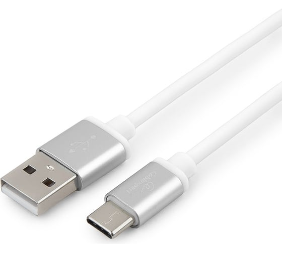 Кабель USB Cablexpert USB 2.0 AM/Type-C, серия Silver, длина 1м, блистер, белый CC-S-USBC01W-1M