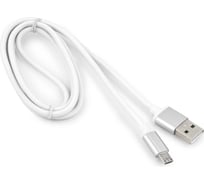 Кабель USB Cablexpert USB 2.0 AM/microB, серия Silver, длина 1м, блистер, белый CC-S-mUSB01W-1M