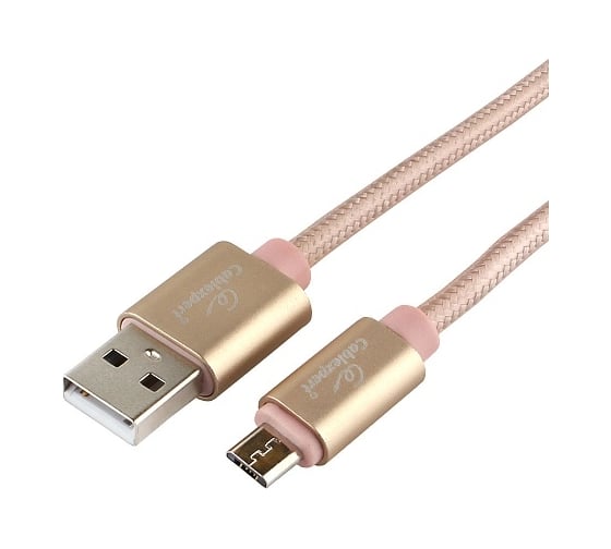 Кабель Cablexpert USB 2.0 AM/microB, серия Ultra, длина 1 м, золотой, блистер CC-U-mUSB01Gd-1M 1