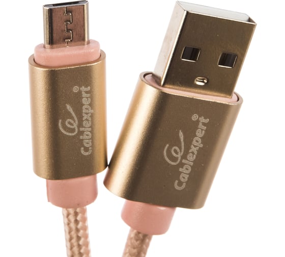 Кабель Cablexpert USB 2.0 AM/microB, серия Ultra, длина 1 м, золотой, блистер CC-U-mUSB01Gd-1M