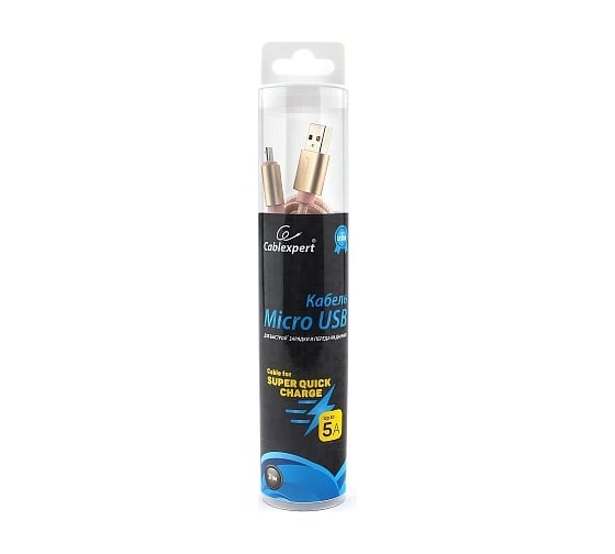 Кабель Cablexpert, USB 2.0 AM/microB, серия Ultra, длина 3 м, золотой, блистер, CC-U-mUSB02Gd-3M