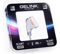 Шнур delink SCART-SCART 3,0м "Grey" пластик 3643