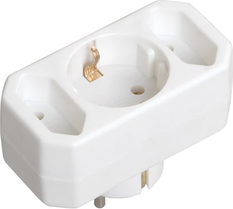 Тройник IEK Т-01/01-2, 1 круглое + 2 плоских места, ИЭК WTP10-16-21