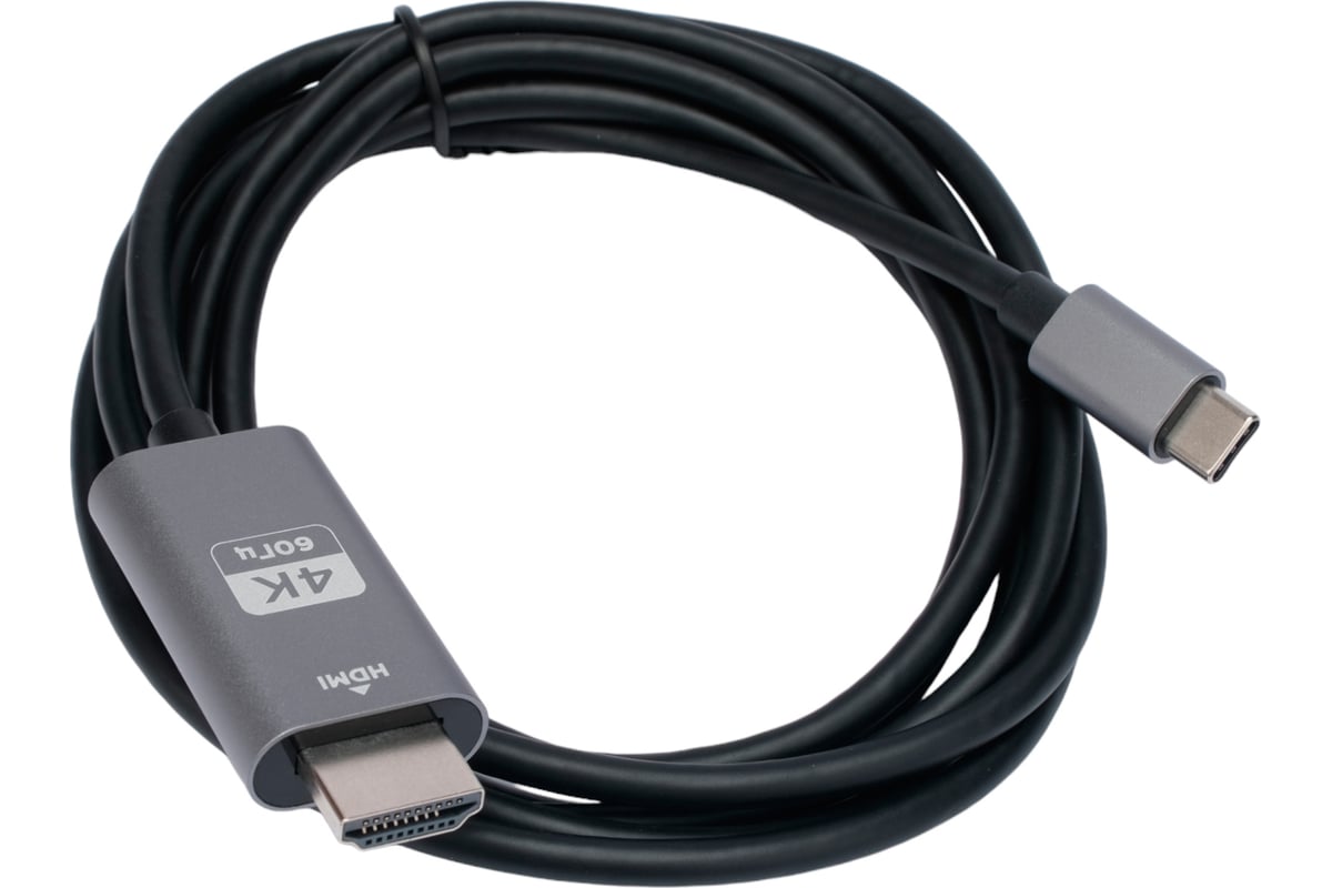 Кабель-переходник с Type-C на HDMI Cablexpert v2.0, Mobile, 1.8м, черный,  корбка, CCB-A-CM-HDMI-1.8M - выгодная цена, отзывы, характеристики, фото -  купить в Москве и РФ