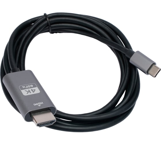 Кабель-переходник с Type-C на HDMI Cablexpert v2.0, Mobile, 1.8м, черный, корбка, CCB-A-CM-HDMI-1.8M 1