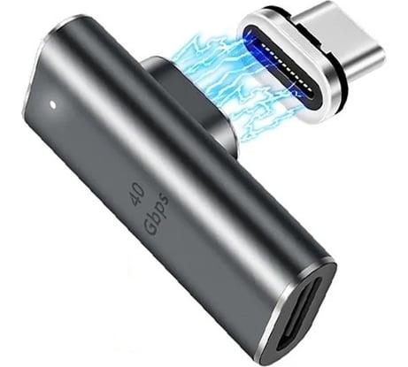 Магнитный адаптер PALMEXX USB-C 4.0, PD100W, 8K/60Hz, 40Gbps, угловой PX/ADP-USB40-MGNT