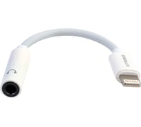Звуковой адаптер с чипом Ergolux ELX-SA01-C01, 3.5мм-Lightning, 12см, Белый, Блистер 15288