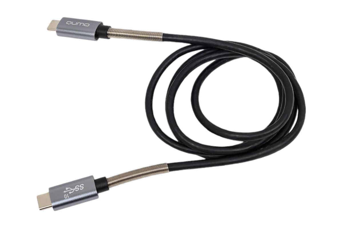 Кабель QUMO Type С - Type C, 1м, 5-20В, 5А, 100 Вт, оплетка PVC ...