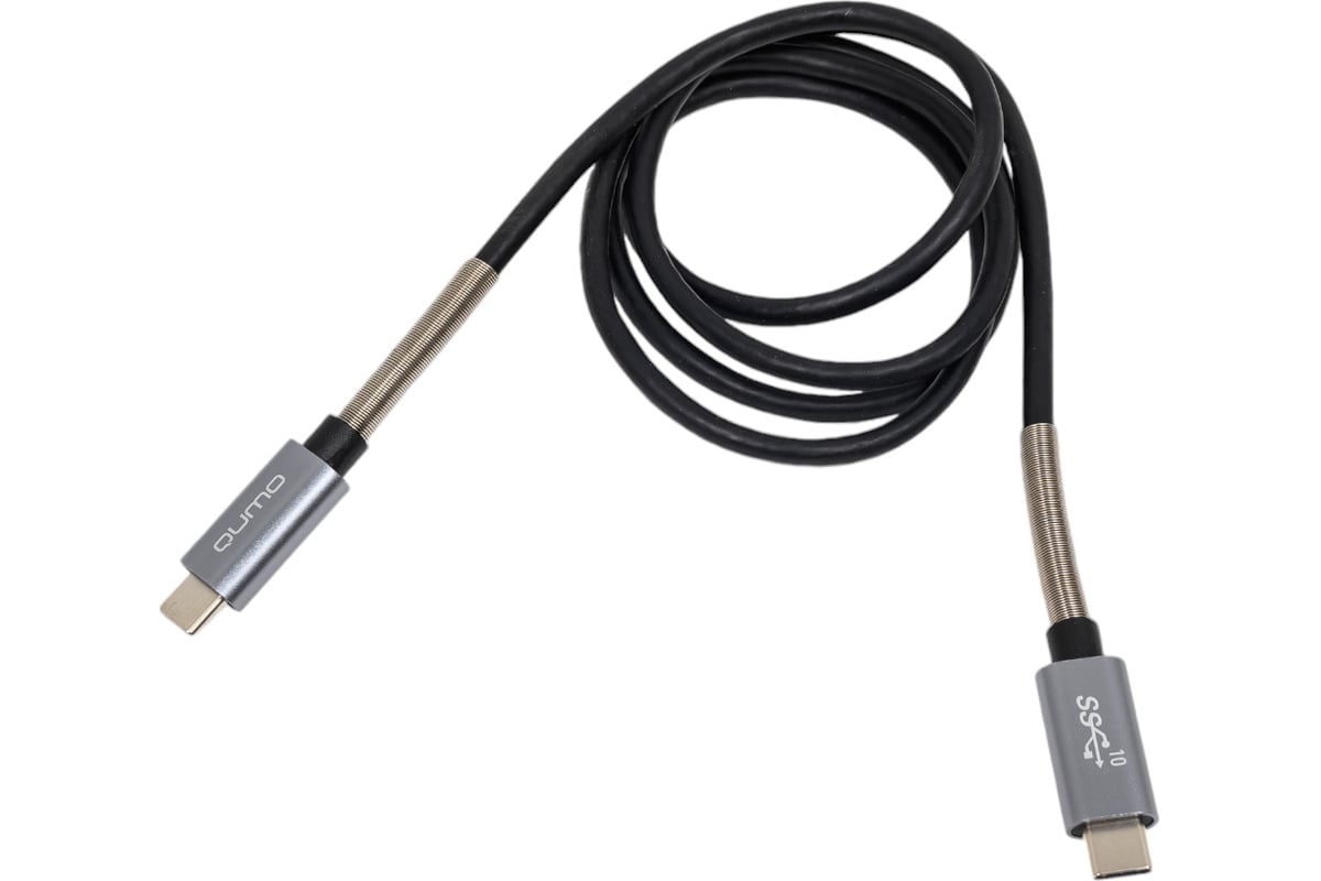 Кабель QUMO Type С - Type C, 1м, 5-20В, 5А, 100 Вт, оплетка PVC ...